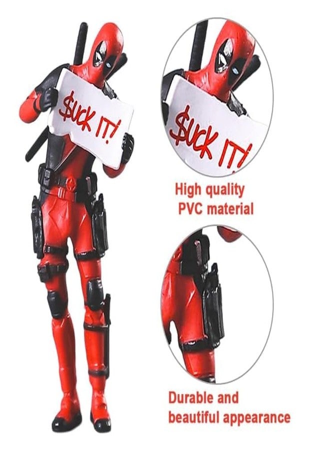 YOURKARTS.COM Dead pul Action Figure Set of 3-Piece PVC Models in Red Outfit | Display Collectible for Home, Desk or Gift for Superhero Fans | Trending Accessories 2025 - Image 2